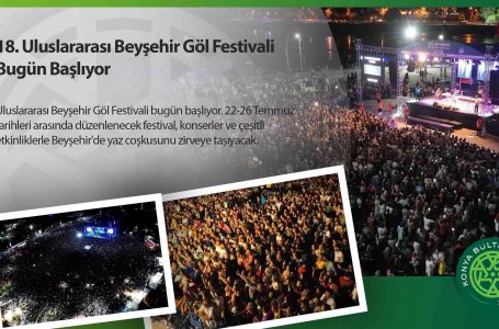 18. Uluslararası Beyşehir Göl Festivali Bugün Başlıyor